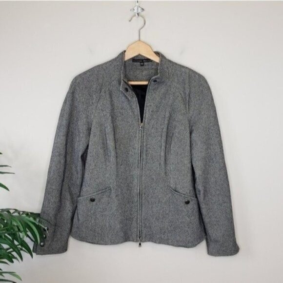 Jenne Maac | Herringbone Zipper Jacket - Picture 1 of 7
